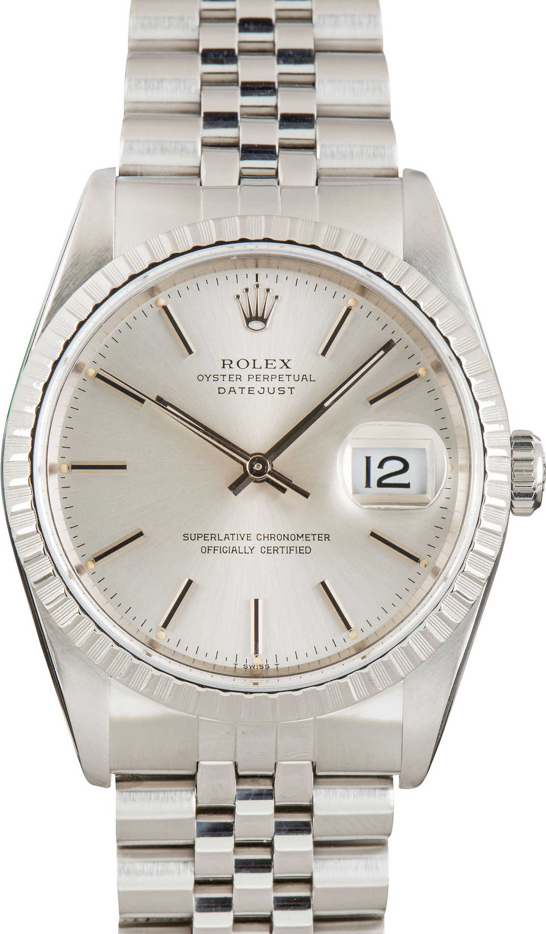 Rolex Datejust 36 Silver Stick Dial on Jubilee 16220