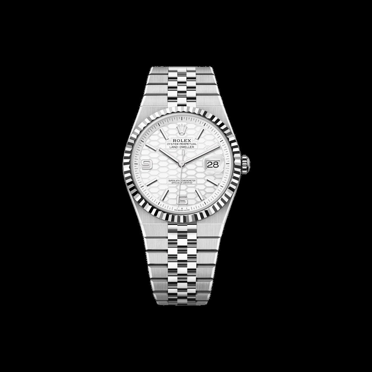Rolex Land-Dweller 40 White Honeycomb Dial on Flat Jubilee 127334 Complete 2026
