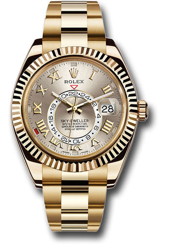 Rolex SkyDweller Silver Sunray Roman Dial on Oyster 326938