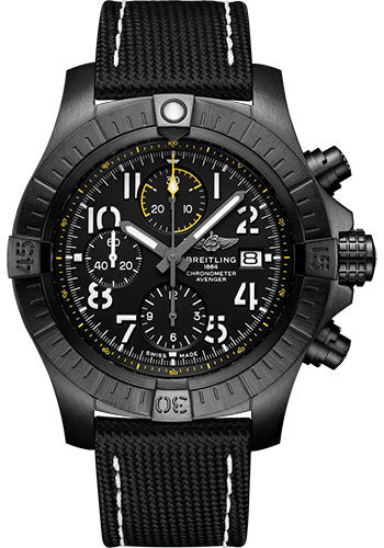 Breitling Avenger Chronograph Black Dial on Rubber Strap V13317101B1X1
