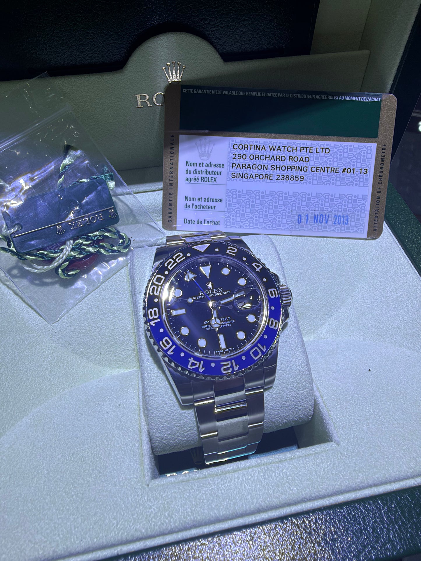 Rolex GMT-Master II Batman Black Dial on Oyster 116710BLNR Complete 2013