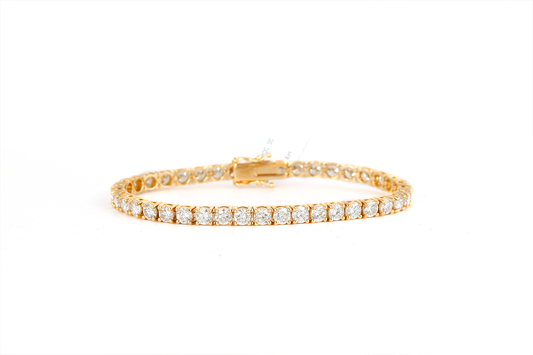 Yellow Gold (14kt) 9.16ct Lab Grown Diamond Tennis Bracelet (7 Inch)