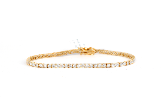 Yellow Gold (14kt) 3.20ct Lab Grown Diamond Tennis Bracelet (7 Inch)