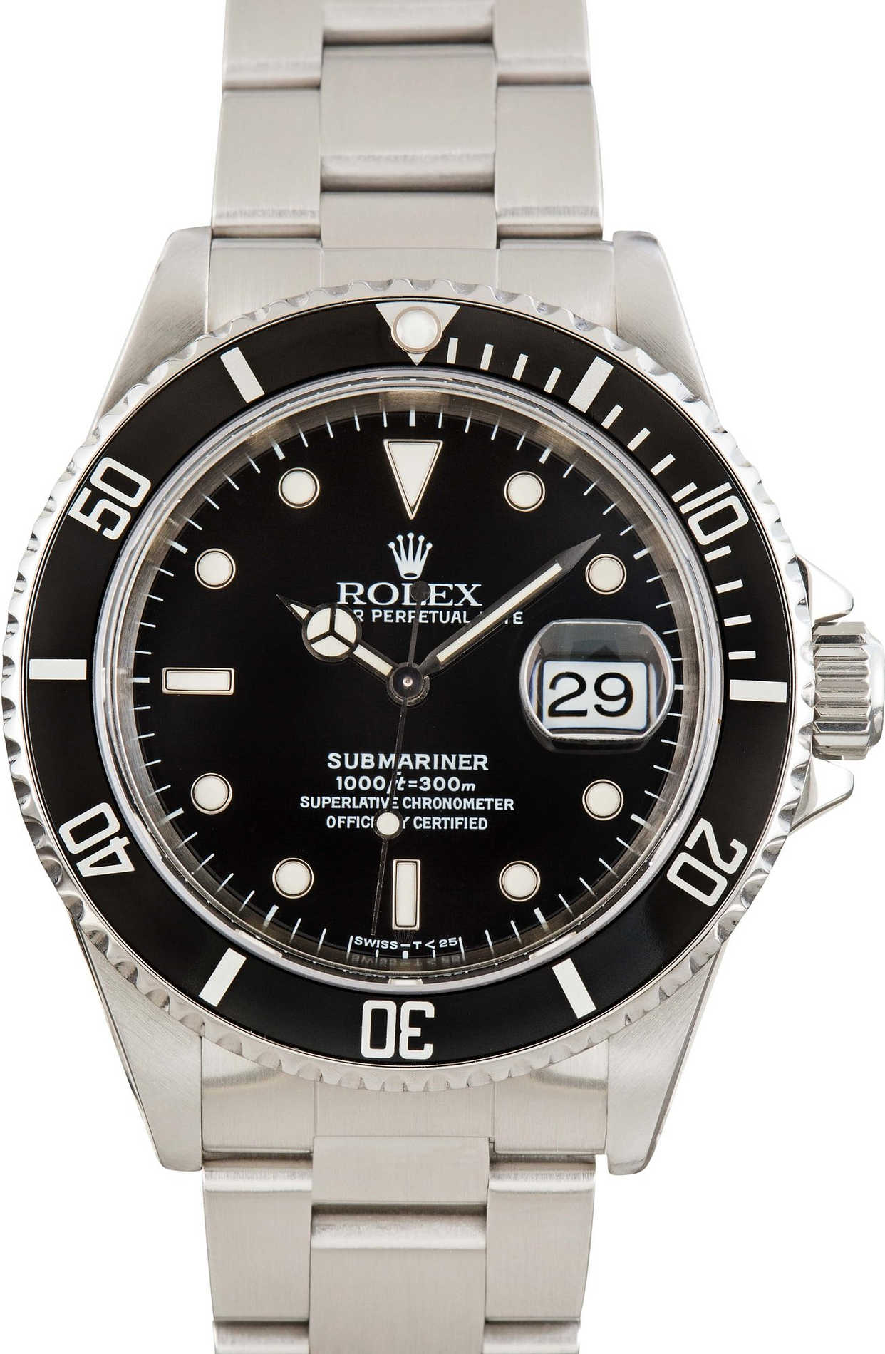 Rolex Submariner Black Dial on Oyster 16610