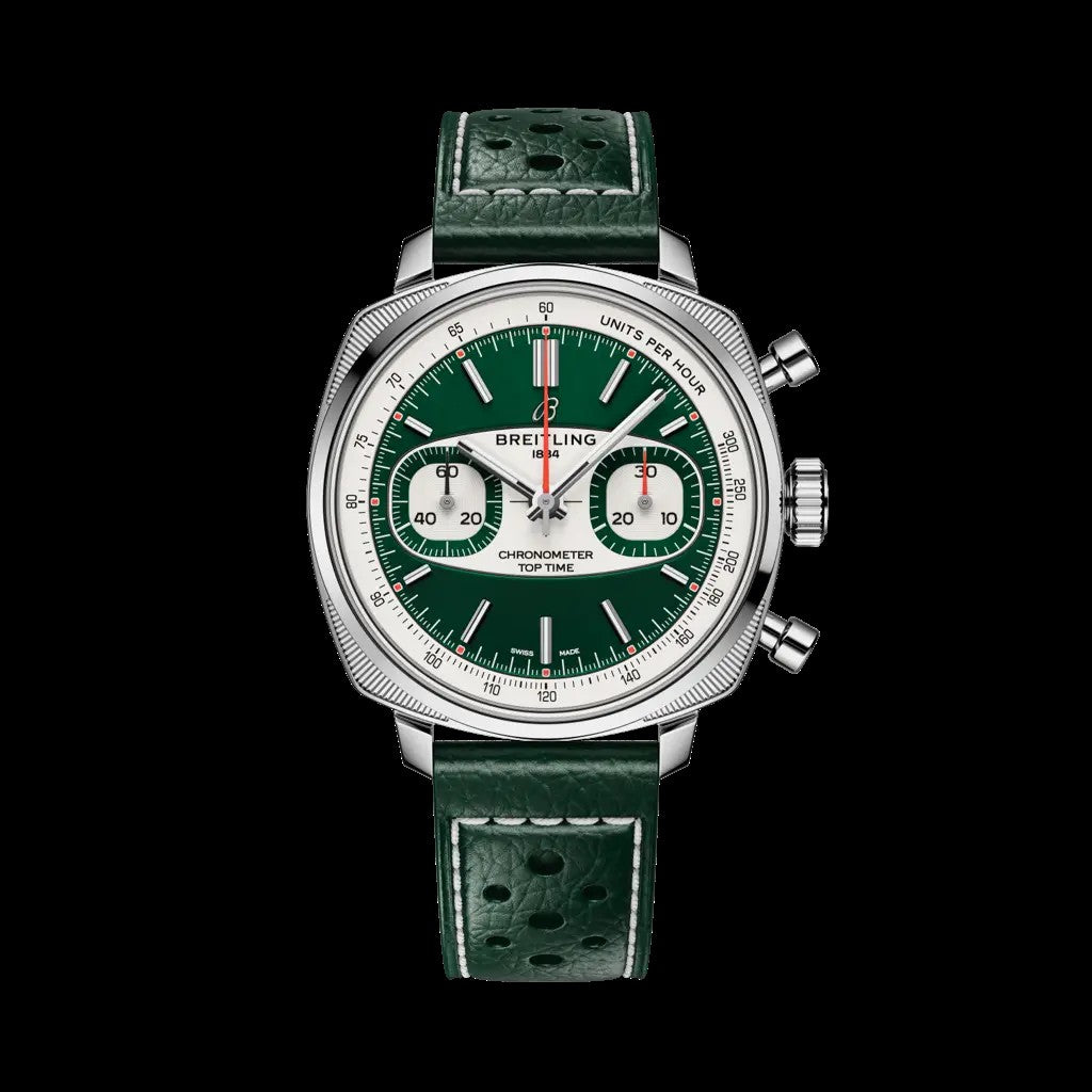 Breitling Top Time B01 Green/White Dial on Green Strap ab0177 Complete 2025