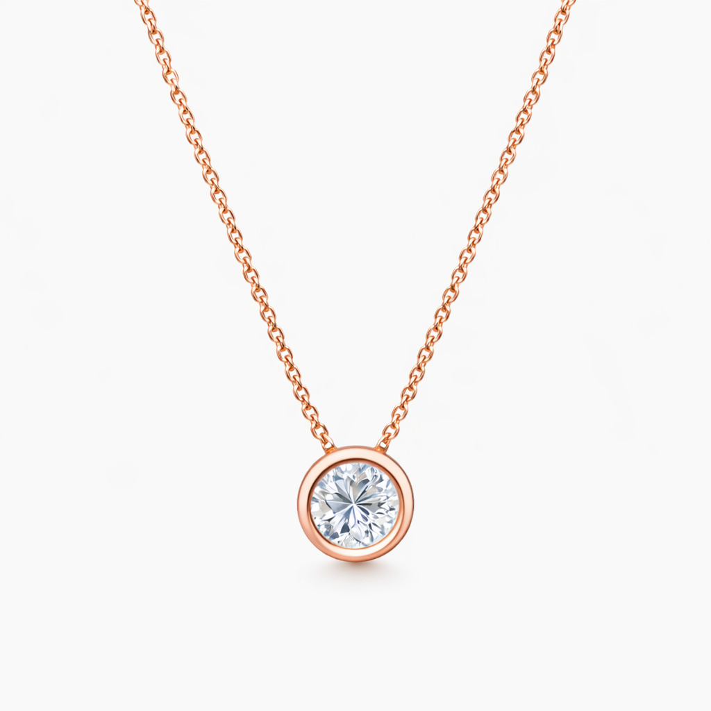14K Rose Gold Diamond Necklace