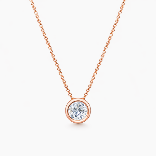 14K Rose Gold Diamond Necklace