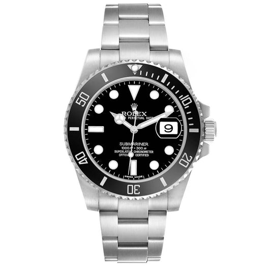 Rolex 40mm Submariner Date Black Dial Steel Mens Watch 116610