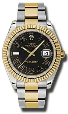 Rolex Datejust II Black Roman Dial on Oyster 116333