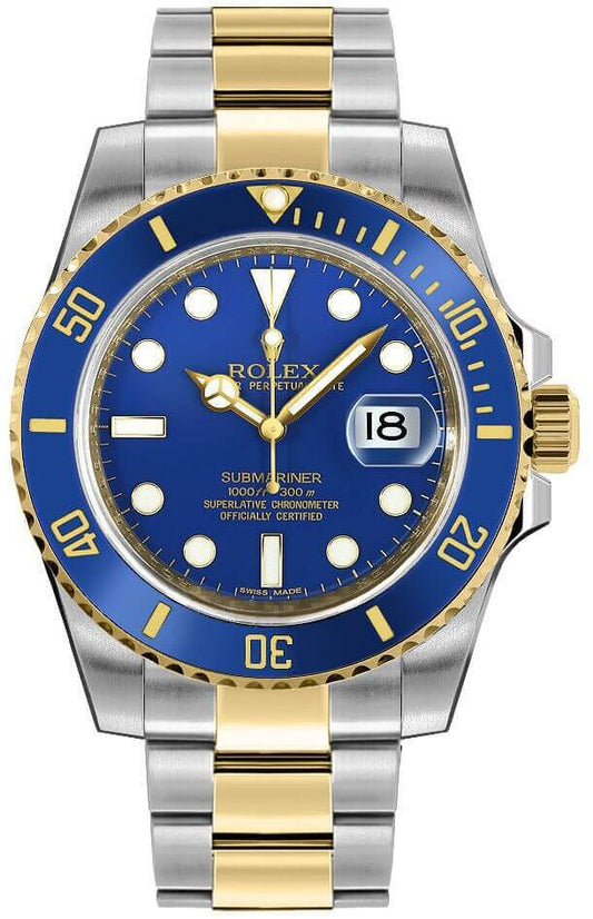 Rolex Submariner Blusey Blue Dial on Oyster 116613LB Complete 2011