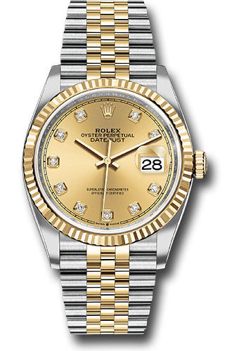 Rolex Datejust 36 Champagne Diamond Dial on Jubilee 126233 Complete 2026