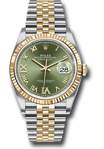 Rolex Datejust 36 Olive Green Roman Dial on Jubilee 126233 Complete 2026