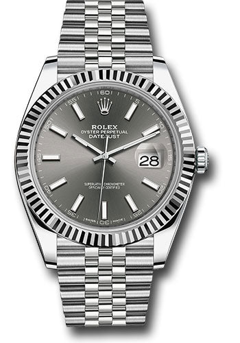 Rolex Datejust 41 Dark Rhodium Index Dial on Jubilee 126334 Complete 2020