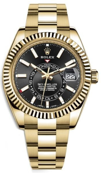 Rolex SkyDweller Black Stick Dial on Oyster 326938 Complete 2018