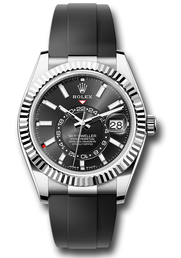 Rolex SkyDweller Black Index Dial on Oysterflex 336239 Complete 2024