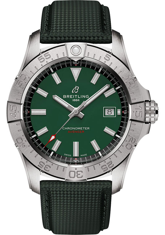 Breitling Avenger Automatic Green Dial on Leather Strap A17328101L1X1 Complete 2025
