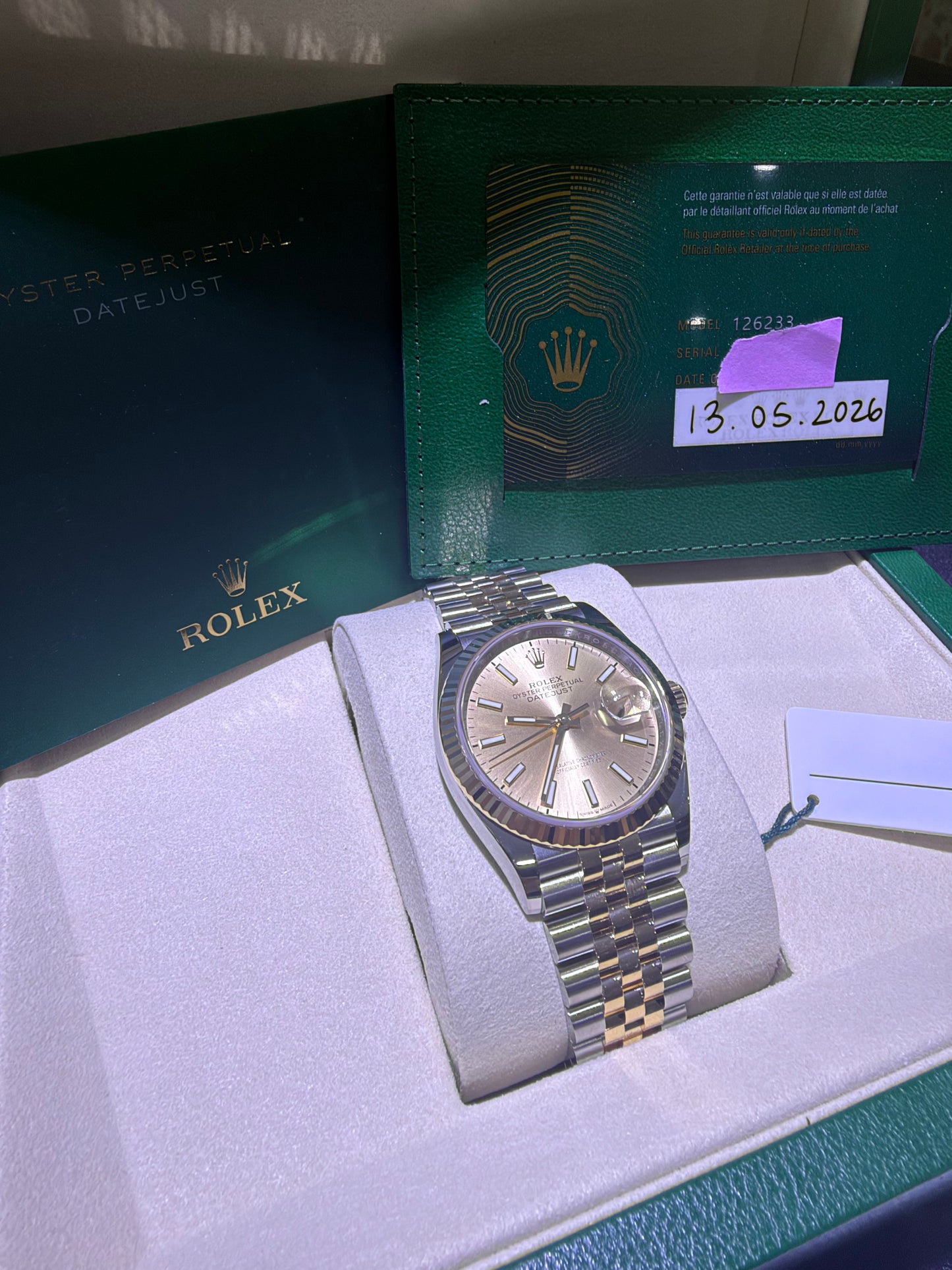 Rolex Datejust 36 Champagne Sticks Dial on Jubilee 126233 Complete 2026