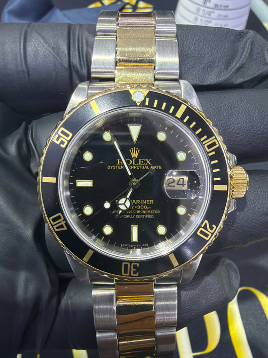 Rolex Submariner Black Dial on Oyster 16613