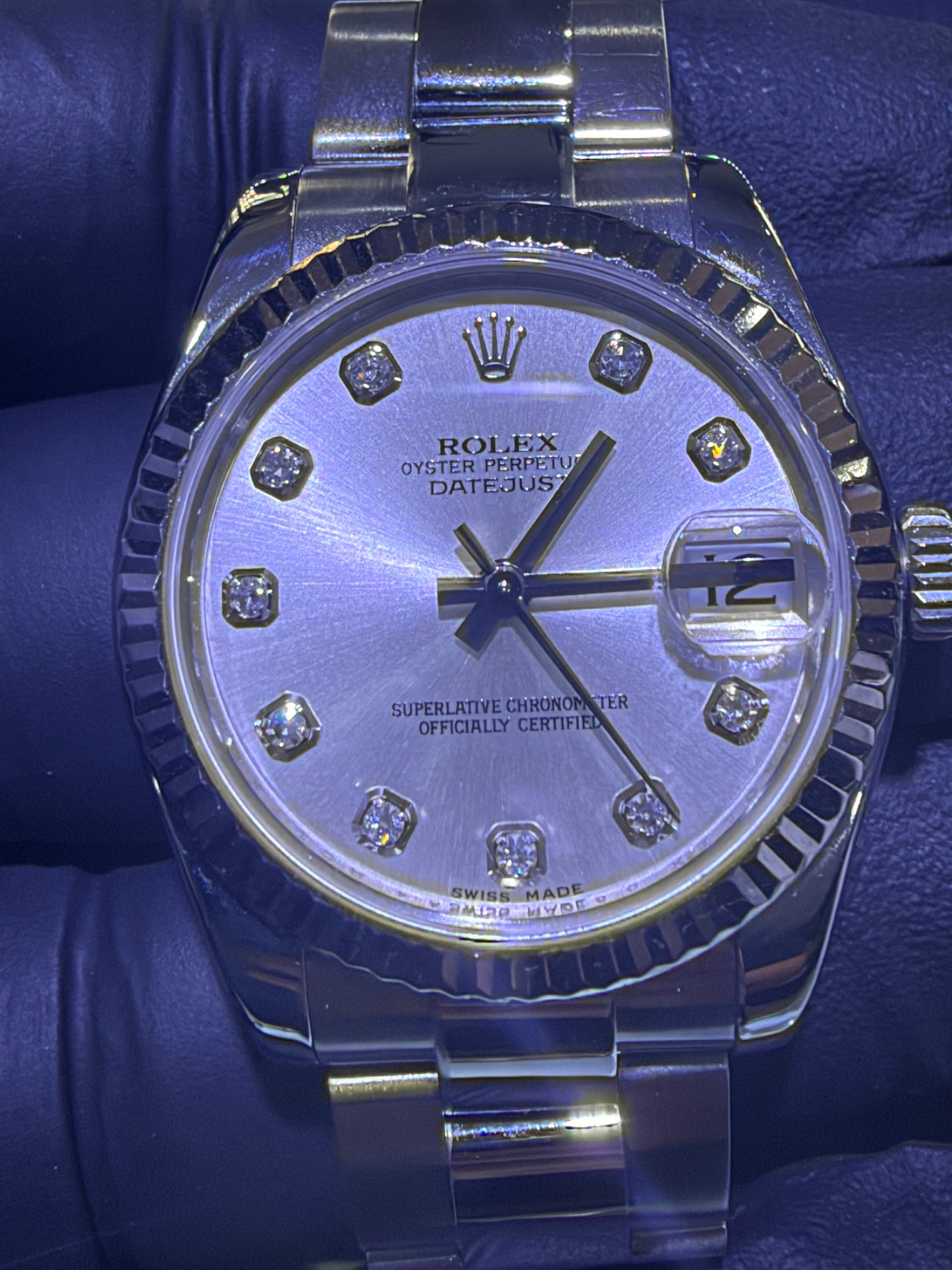 Rolex Datejust 31 Silver Diamond Dial on Oyster 178274