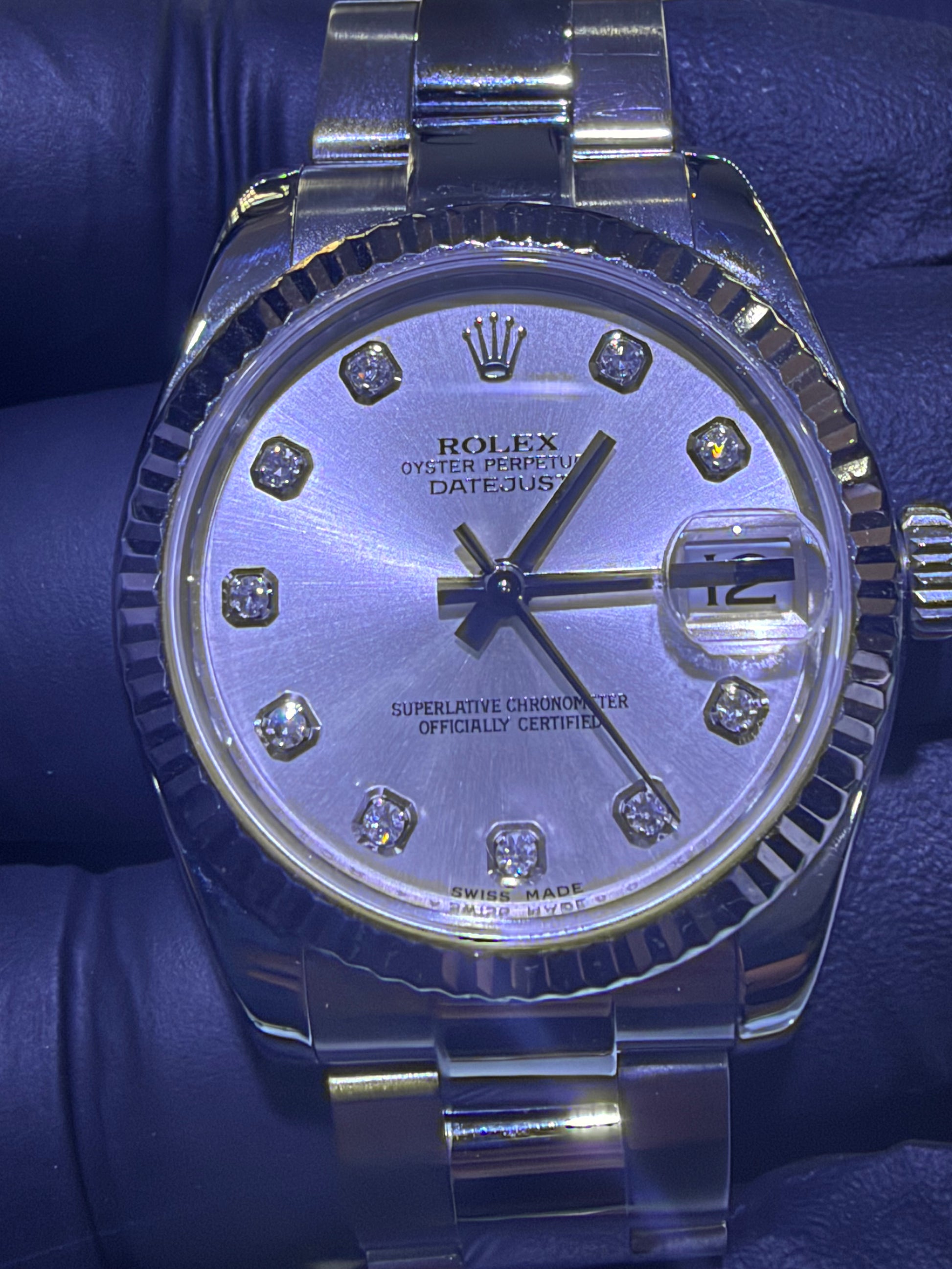 Rolex Datejust 31 Silver Diamond Dial on Oyster 178274