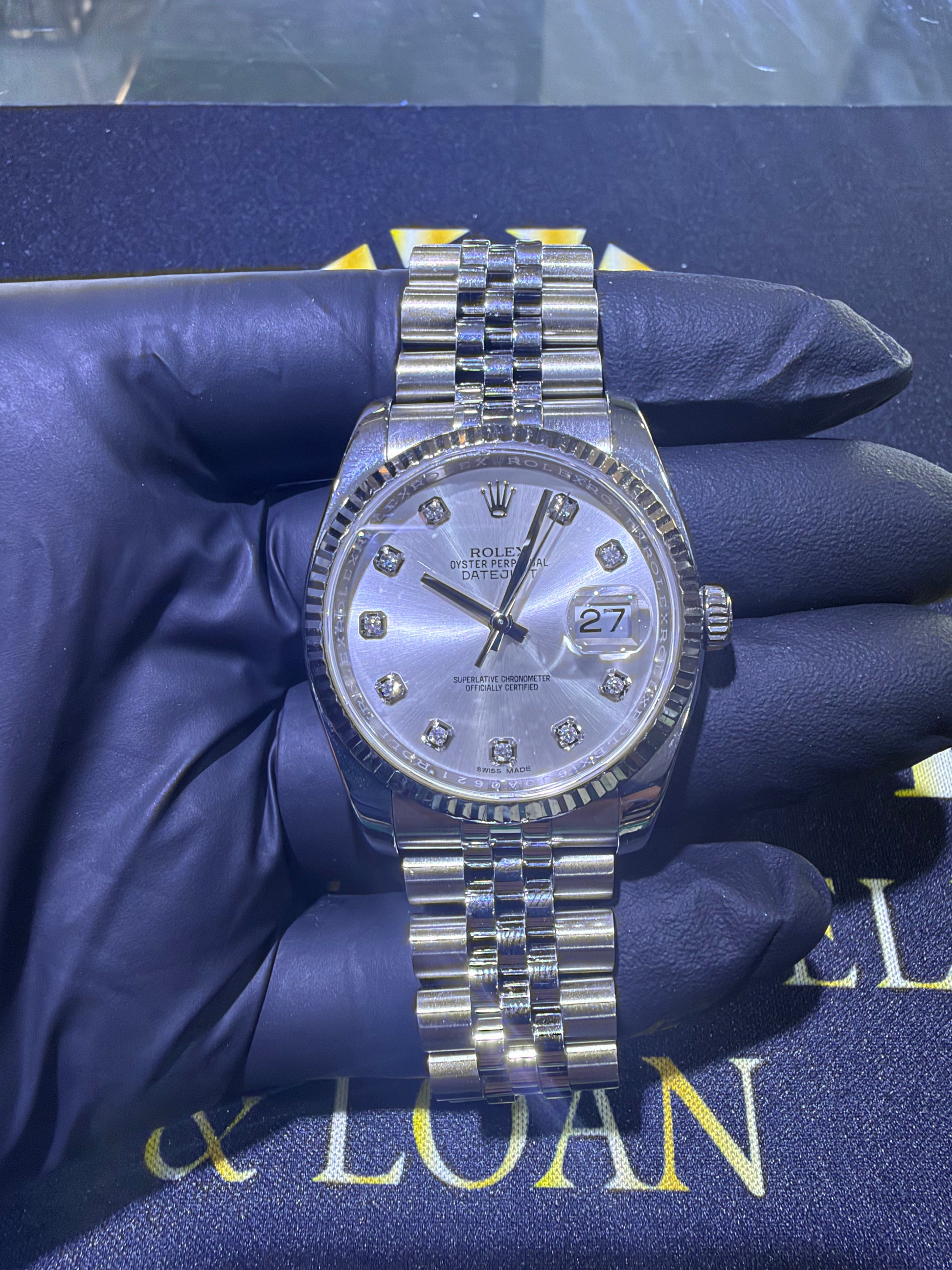 Rolex Datejust 36 Silver Diamonds Dial on Jubilee 116234