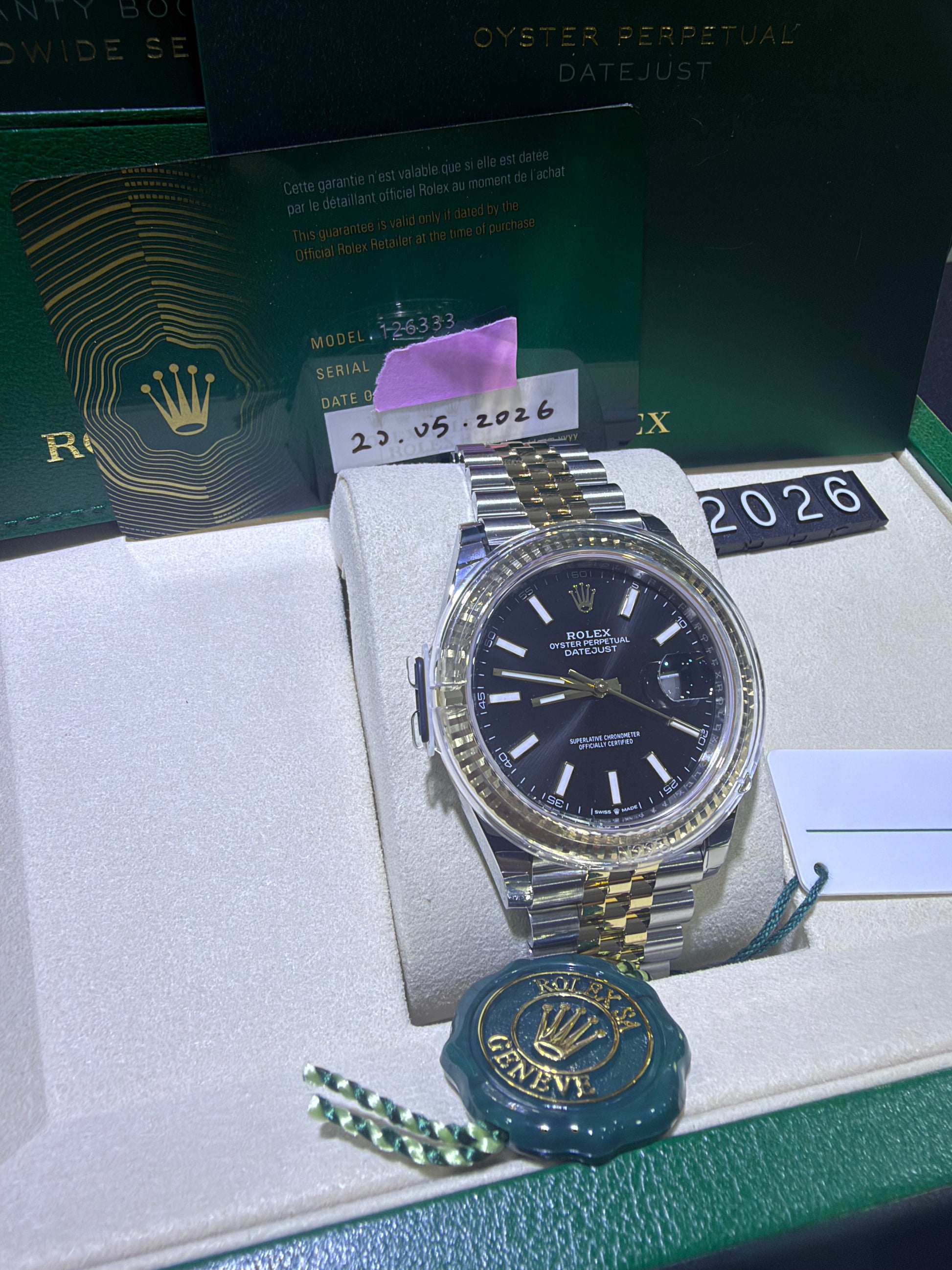 Rolex Datejust 41 Black Index Dial on Jubilee 126333 Complete 2026