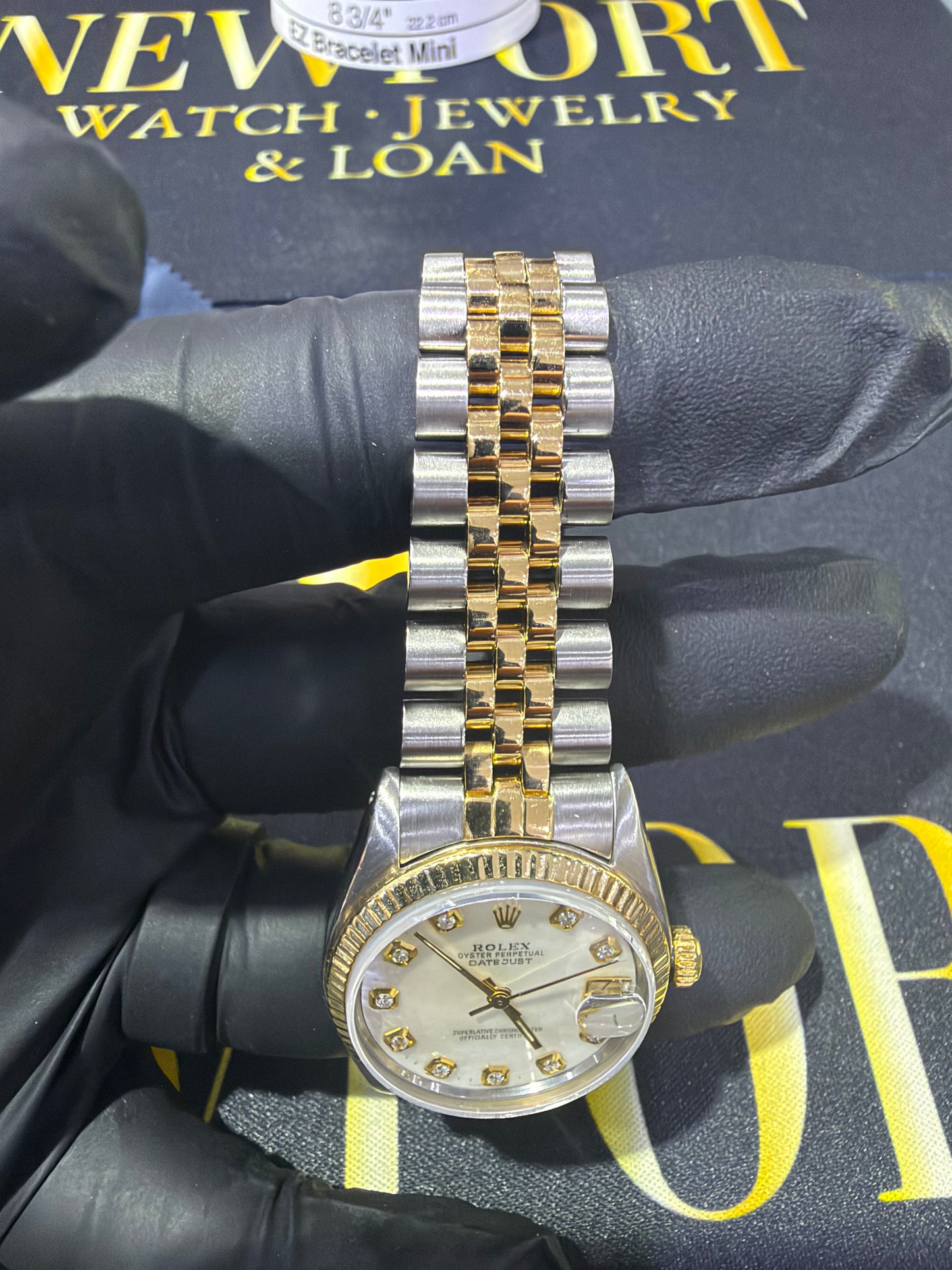 Rolex Datejust 31mm MOP Diamond Dial on Oyster/YG 6827