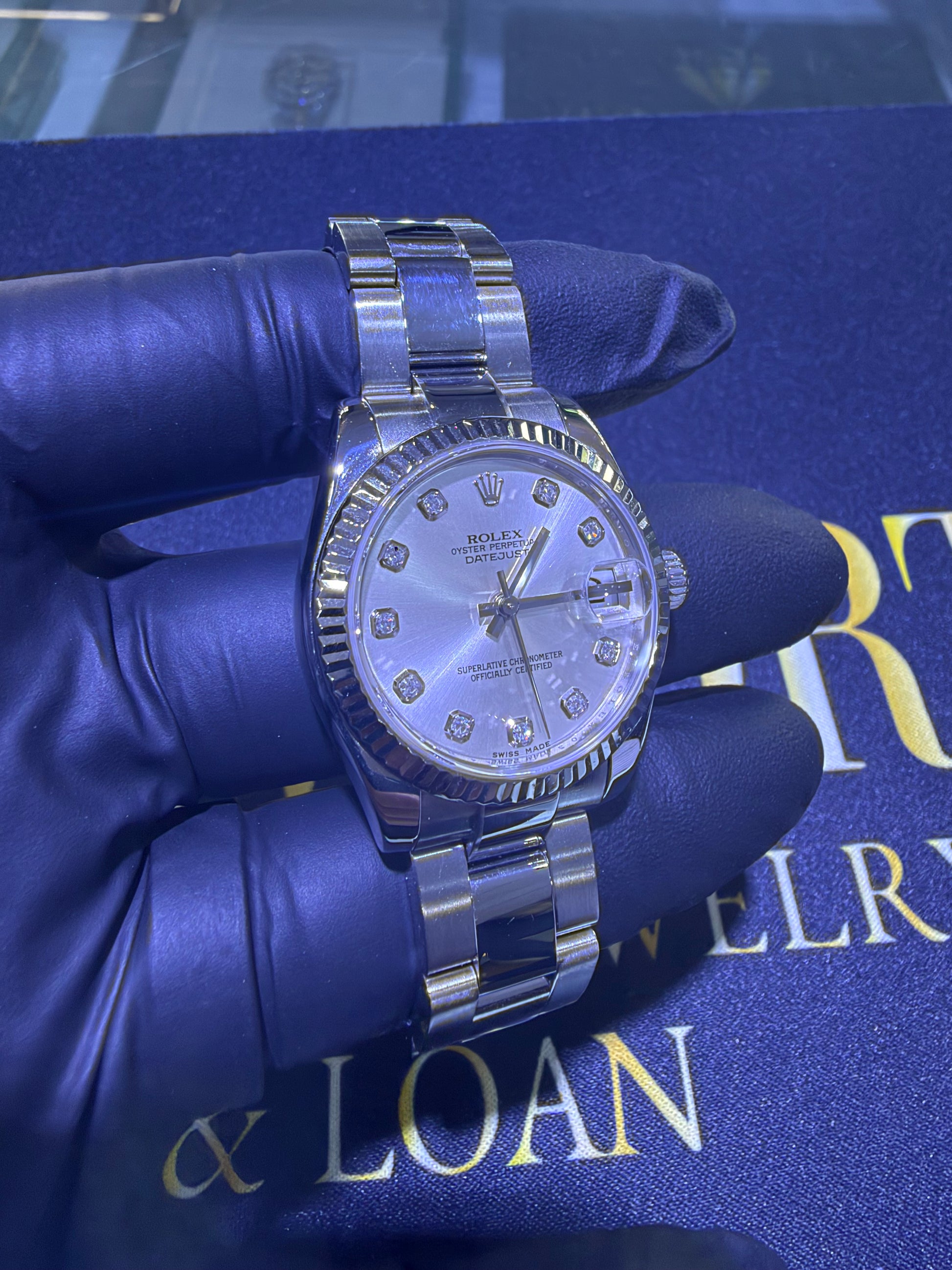 Rolex Datejust 31 Silver Diamond Dial on Oyster 178274