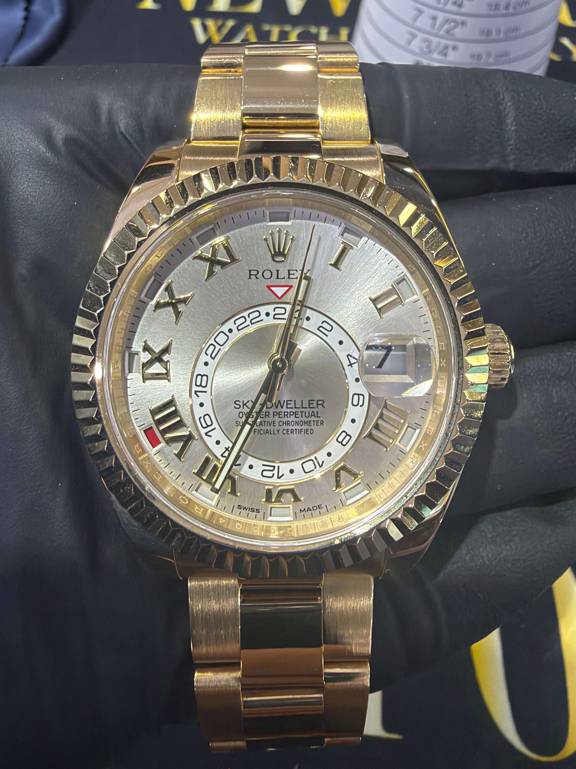 Rolex SkyDweller Silver Sunray Roman Dial on Oyster 326938