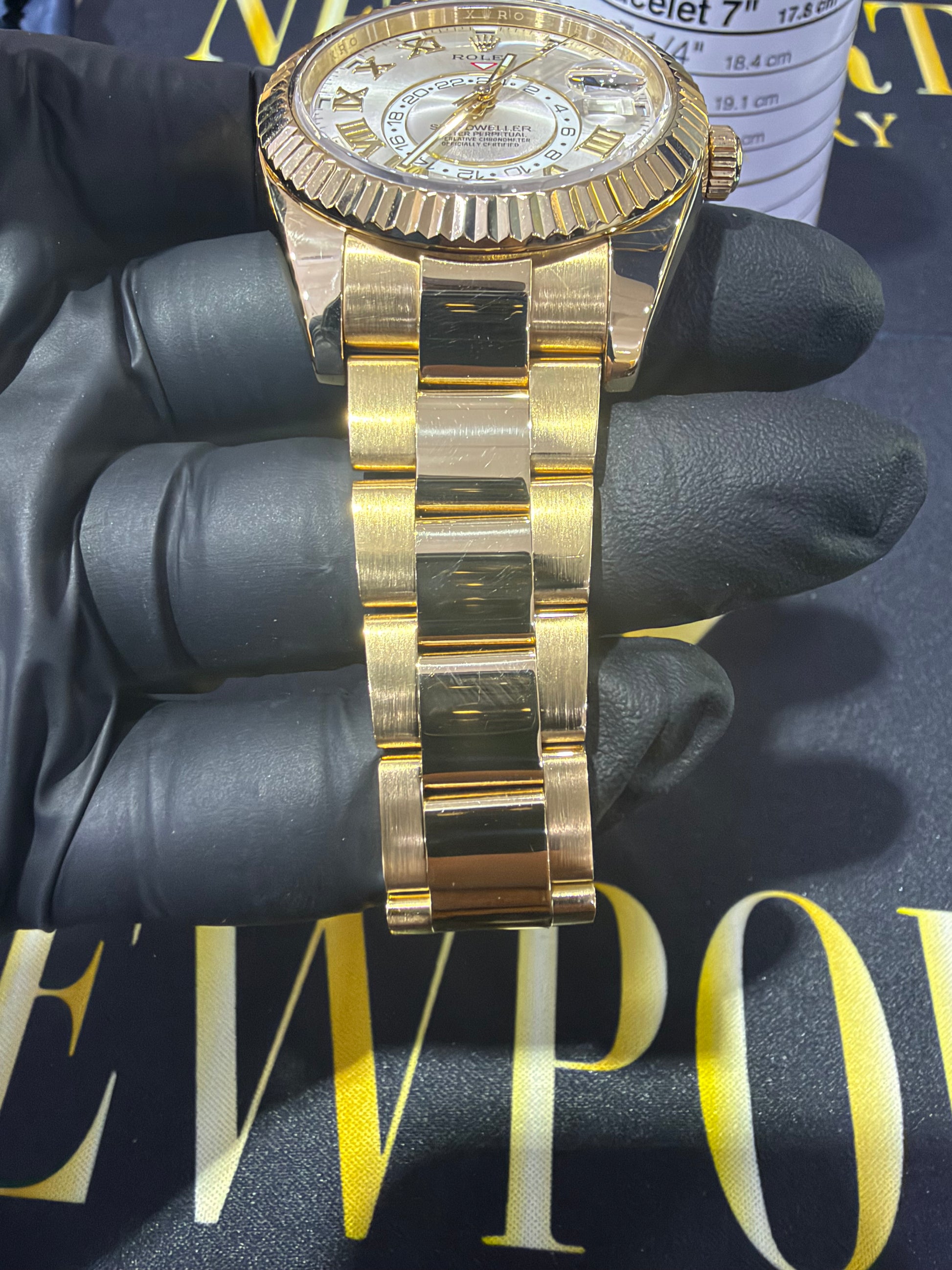 Rolex SkyDweller Silver Sunray Roman Dial on Oyster 326938