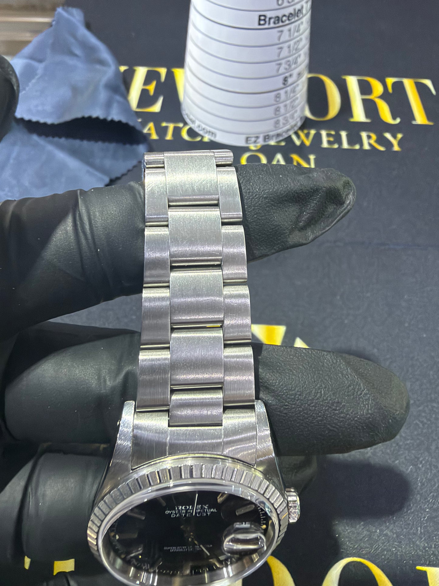 Rolex Datejust 36 Black Stick Dial on Oyster 16200